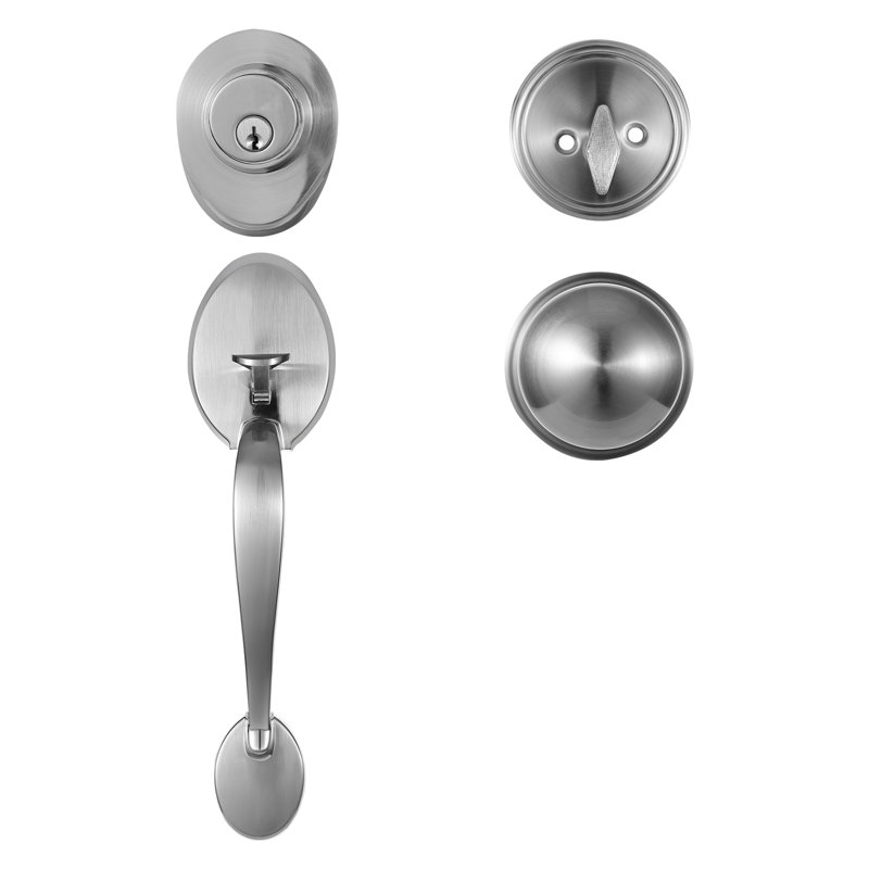 Copper-Plated Front Door Handle and Deadbolt Set