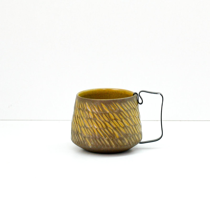 Ceramic Coffee Cup, Gold