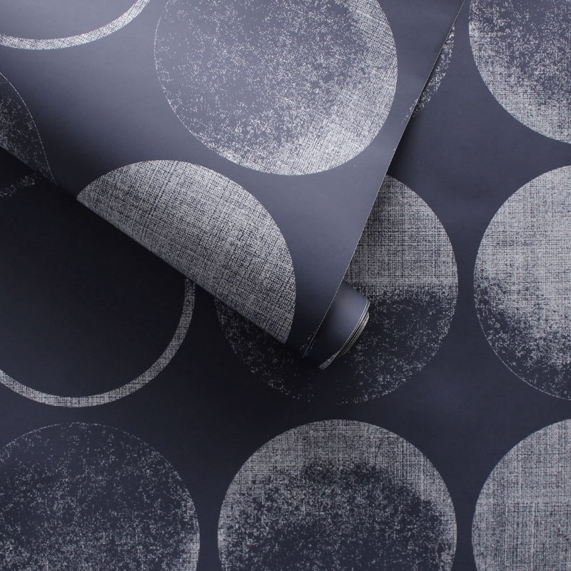 Papier peint adhésif Moons, Bleu marine
