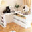 Ballal 4 Drawer Convertible Vanity Table with Side Shelves-1472811191