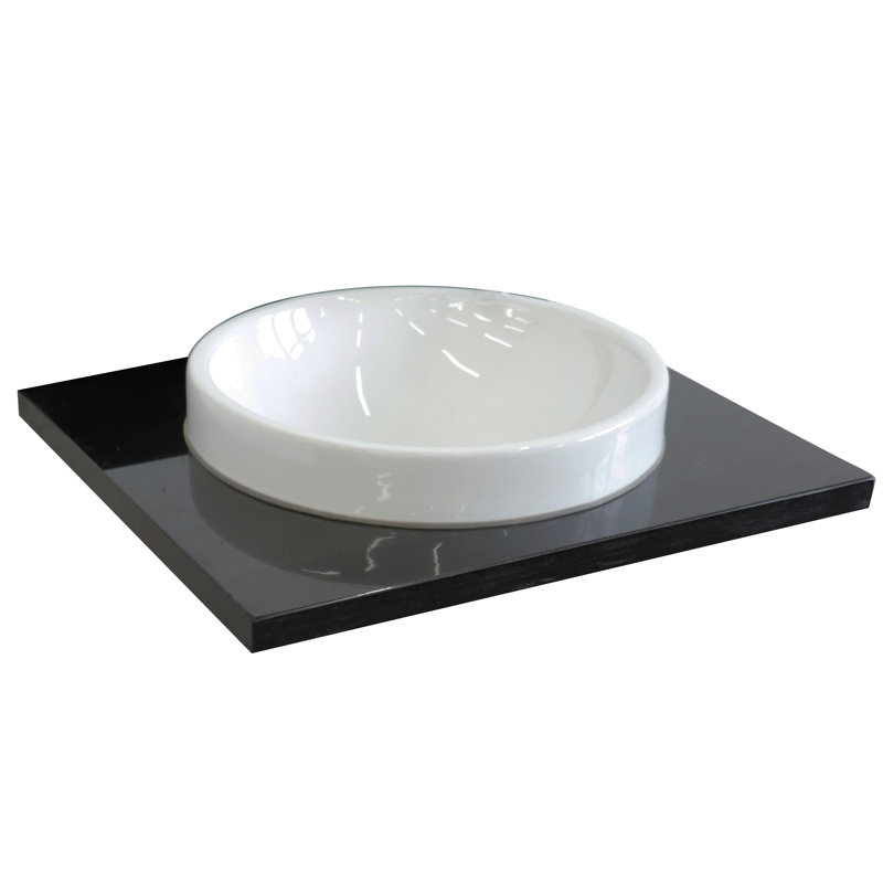Plateau de meuble-lavabo simple 25 "avec lavabo, Granite noir Galaxy