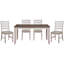 Deux chaises d'appoint de salle à manger décontractées, finition blanc grisâtre, siège rembourré, conception transitionnelle, structure en bois, 2 chaises de H 18 po x 22 po x H 39 po, blanc, profondeur 17,71 po