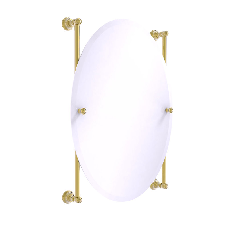 Freyja Flat Wall Mirror, Unlacquered Brass