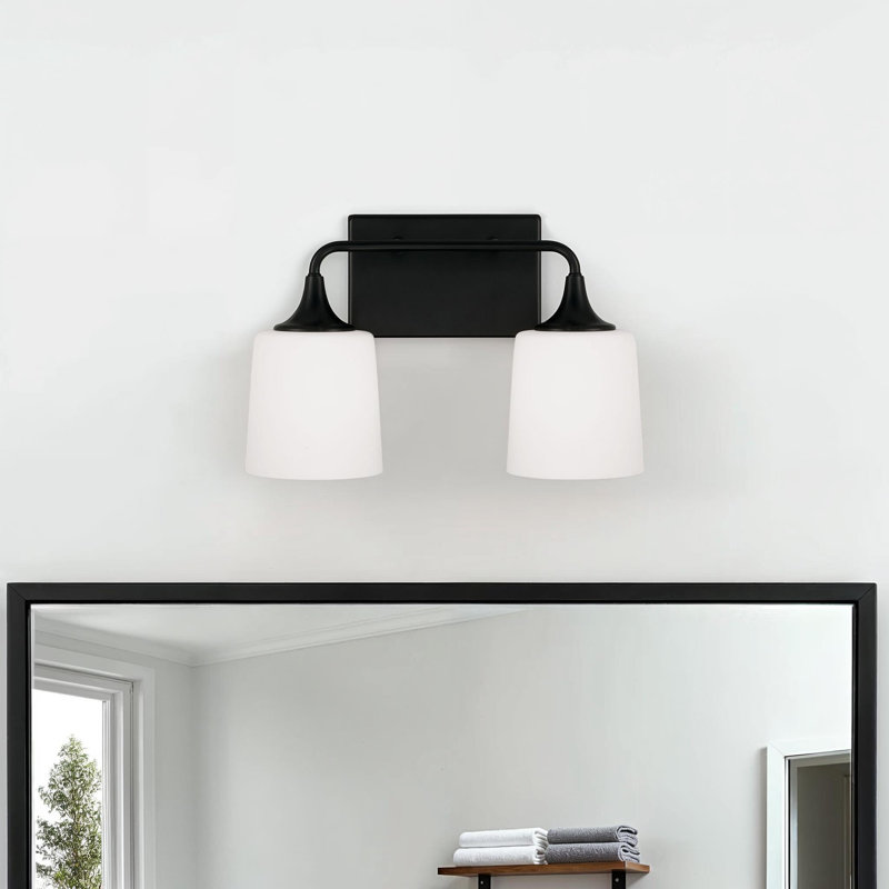 Éclairage pour meuble-lavabo à intensité variable 2 lumières Donnta, Noir mat