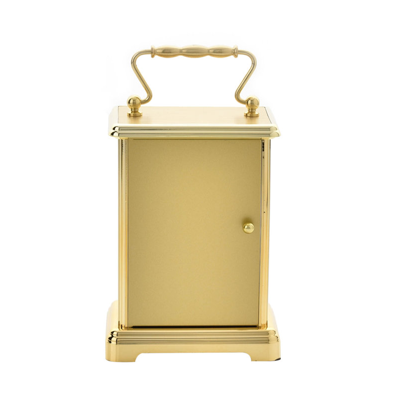Roman Numeral Metal Quartz Movement / Crystal Tabletop Clock in Gold