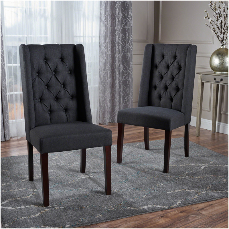 Ensemble de 2 chaises de salle à manger, Gris anthracite