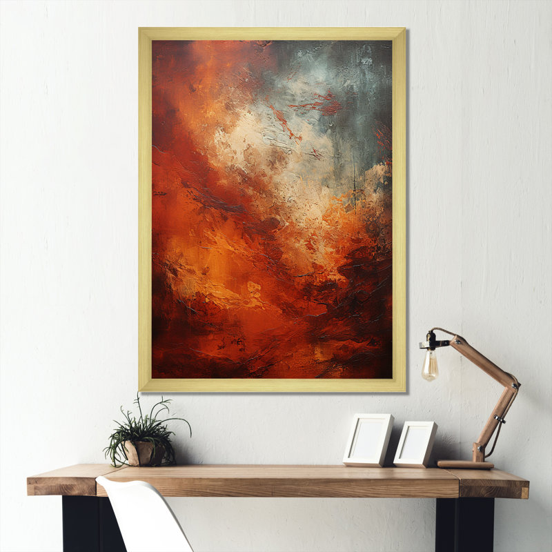 Maroon Mars Mystery Planète I sur toile, H 44 po x l 34 po x P 1,5 po, Cadre doré simple
