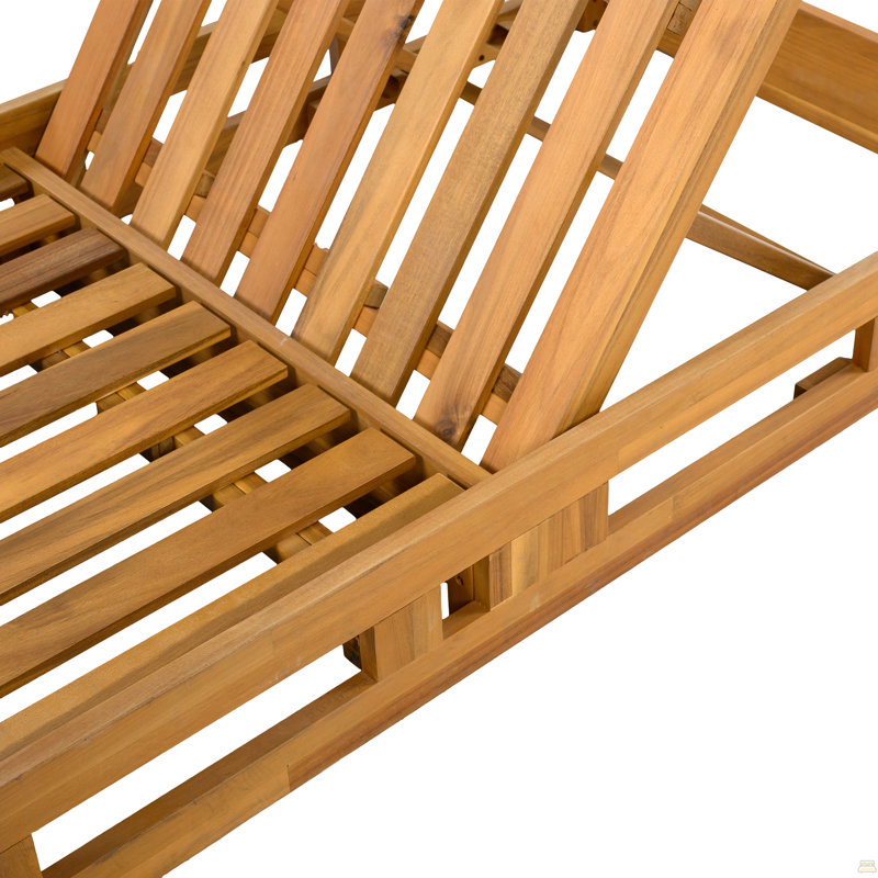 Acacia Wood Adjustable Lounge Chair
