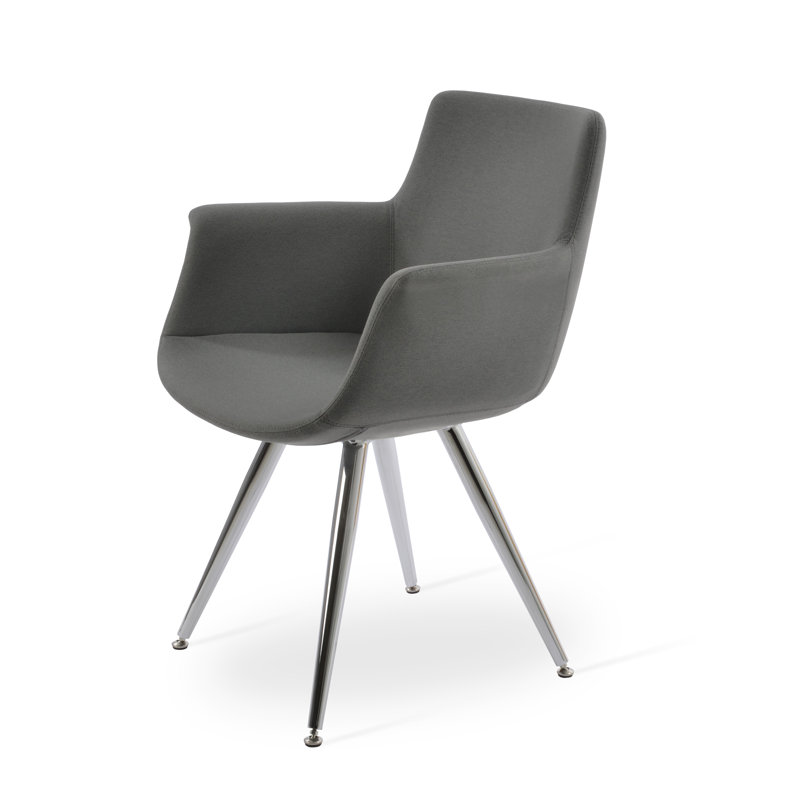 Chaise avec accoudoirs Bottega, Gris ère