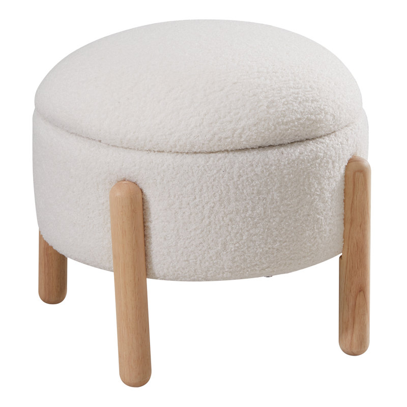 45cm Wide Cylinder No Pattern Footstool Ottoman with Storage