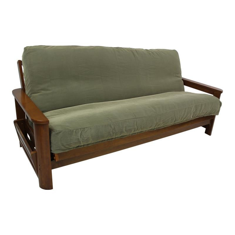 Housse pour futon à coussins carrés/rectangulaires, H 54 po x l 75 po x P 8 po, Sauge