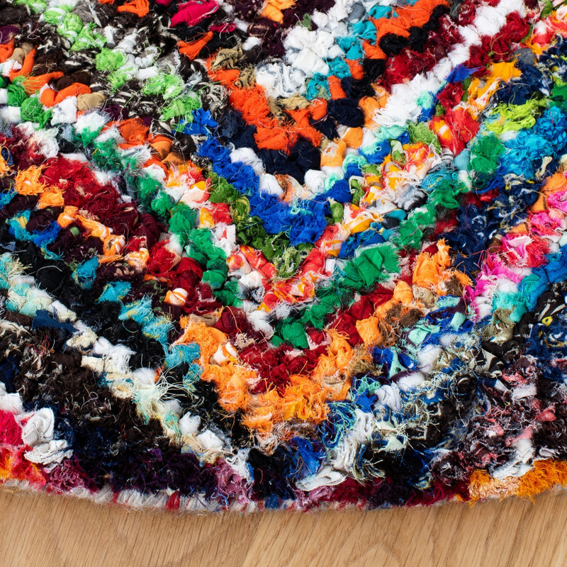 Anaheim Hand Tufted Performance Chevron Rug, Round 4'
