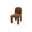 Chaise de salle à manger Xolani entièrement revêtue de chenille sable ambre