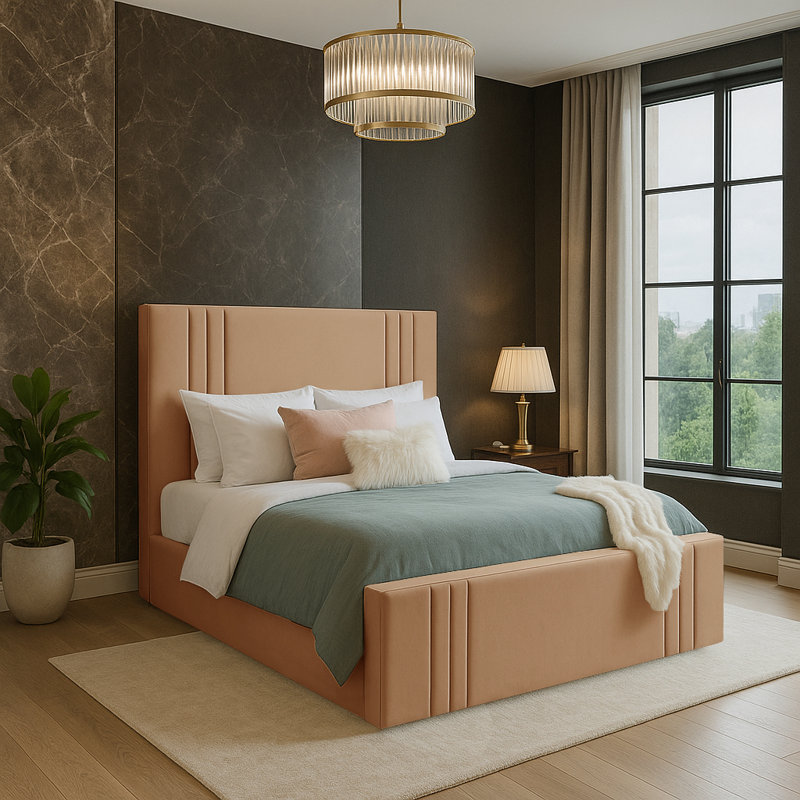 Mishayla Storage Bed, 135 x 190 cm, Beige