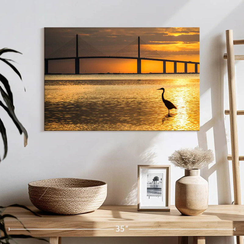 Florida Skyway Bridge Sunset, H 20 po x l 30 po