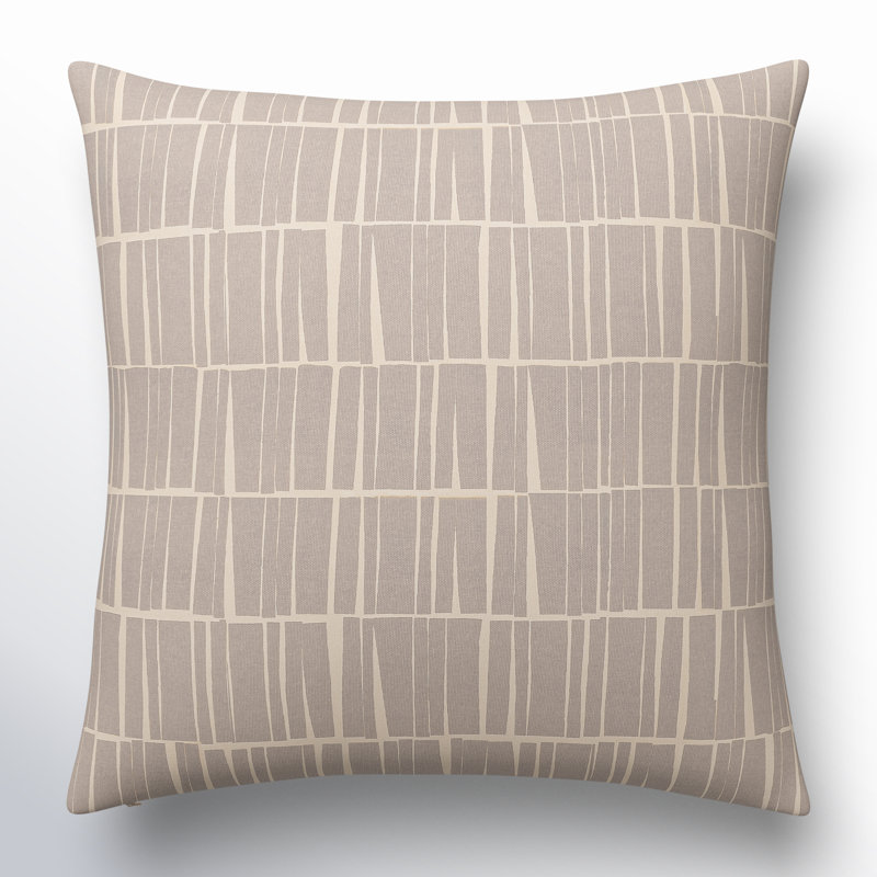Lisi Abstract Cotton Pillow Cover, 20" x 20", Medium Gray/Beige