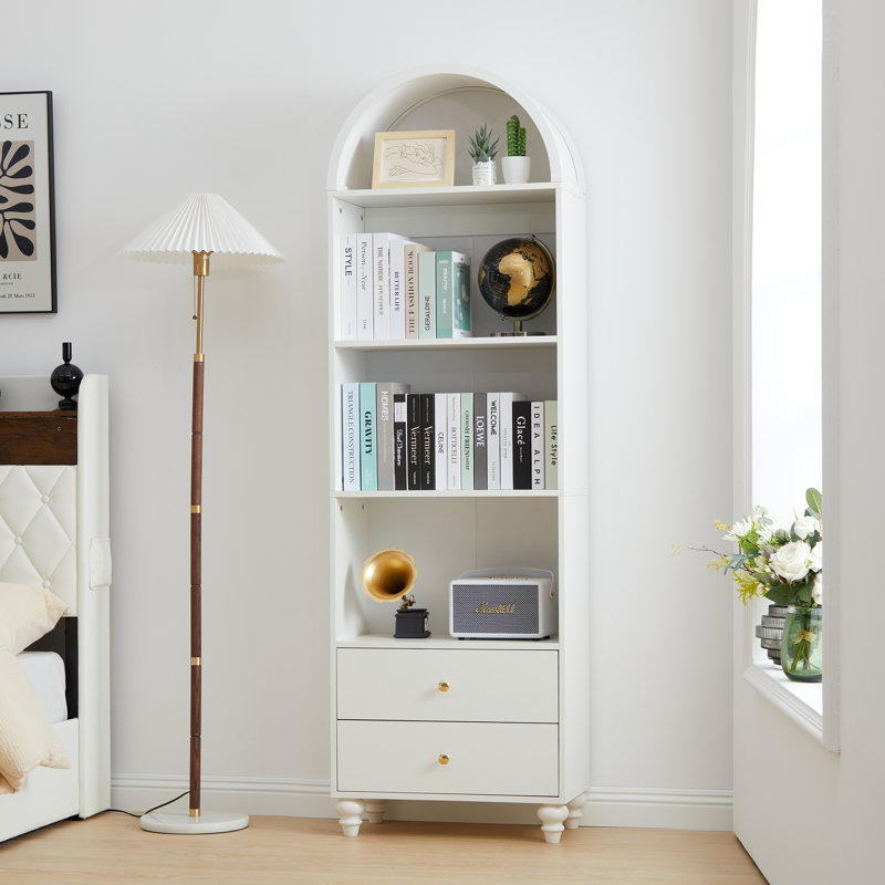 Arched Standard Storage Bookcase, White