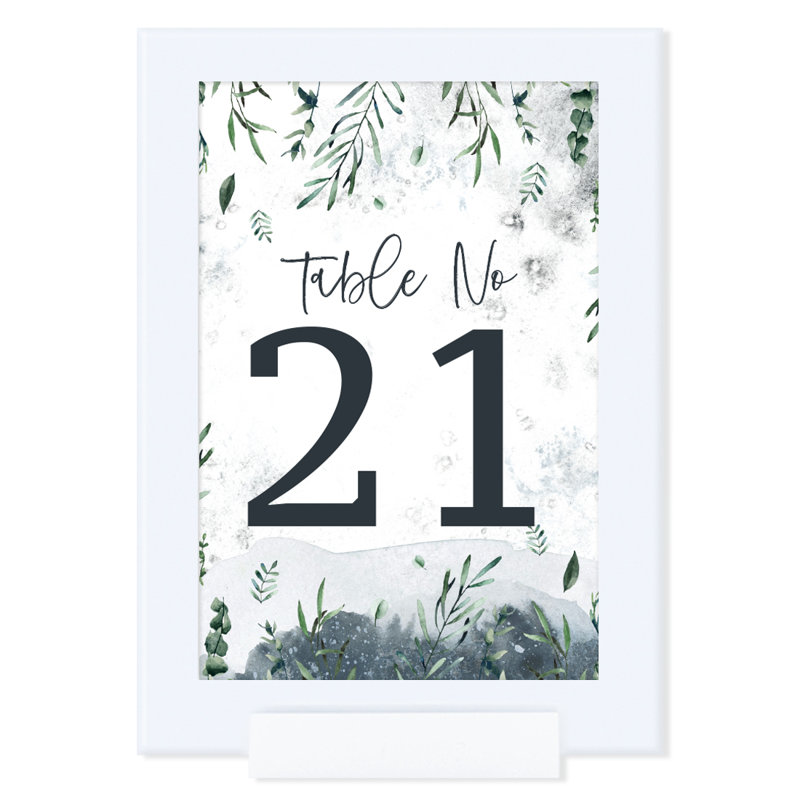 Numéro de la table de mariage enneigée de la forêt enneigée