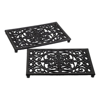Metal Rectangle 2 Piece Trivet Set