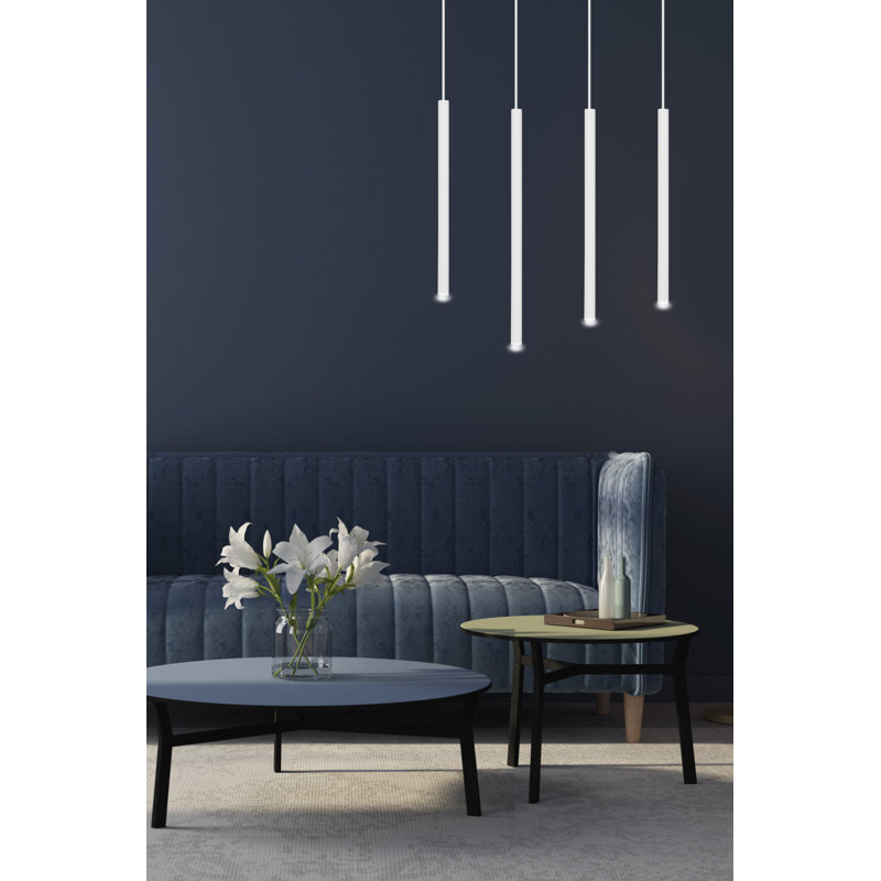 Anna-Leigh 4 - Light Cluster Cylinder Pendant, White