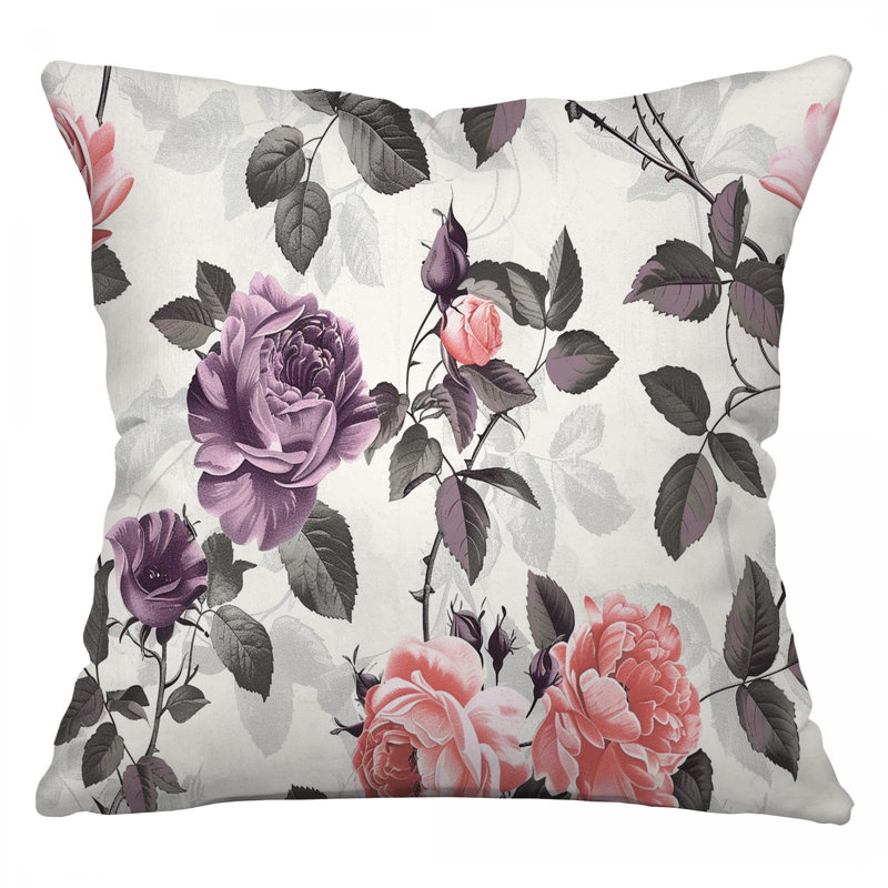 Coussin Vibrant Roses, H 26 po x l 26 po