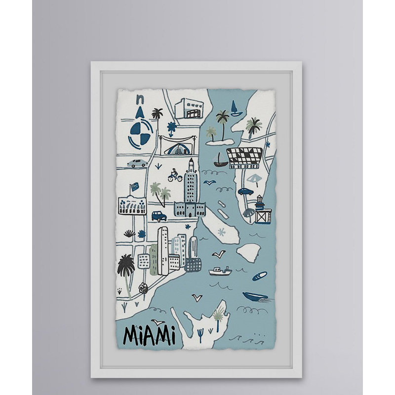 Monuments de Miami - impression encadrée, H 12 po x l 8 po x P 1,5 po