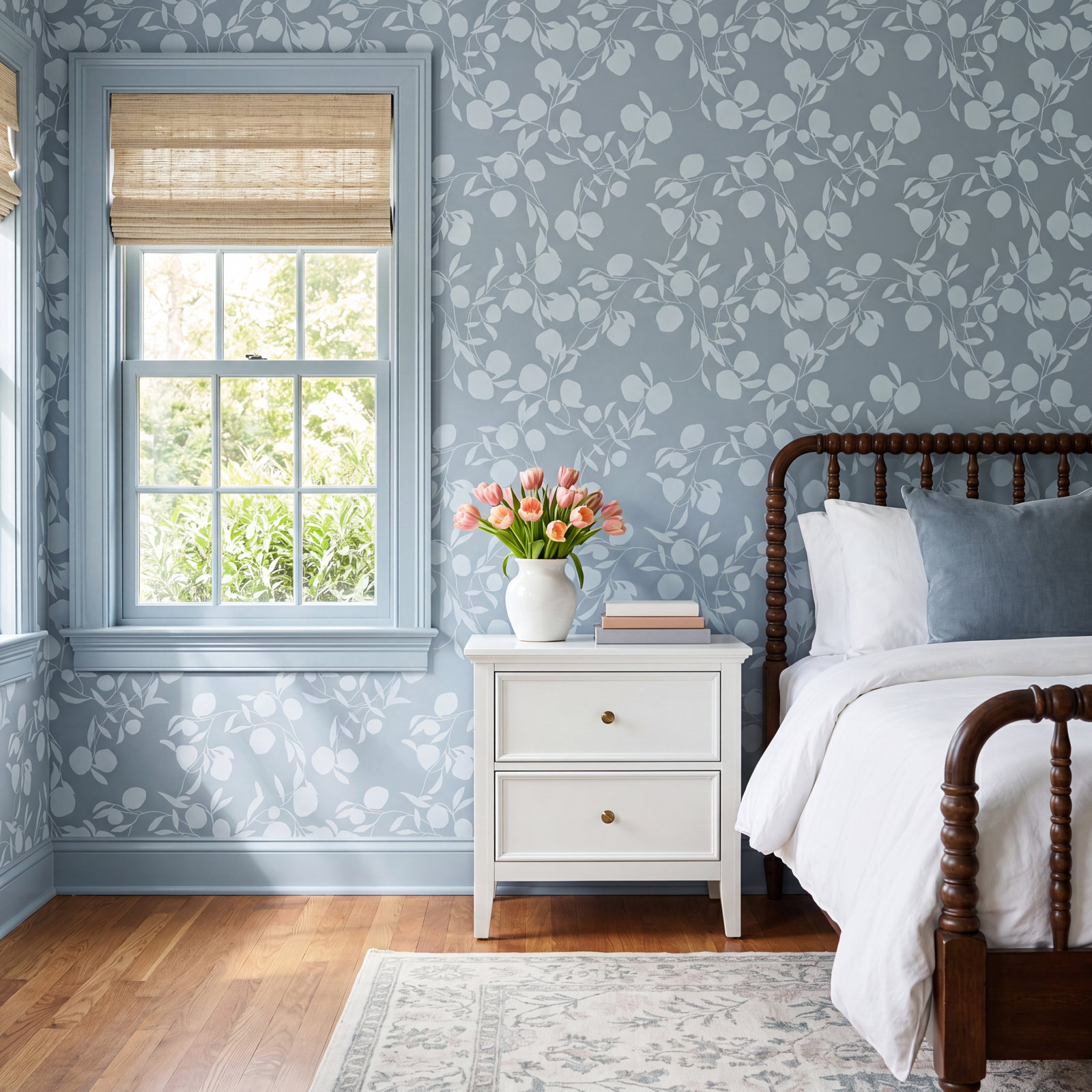 Keller Floral Wallpaper, Blue