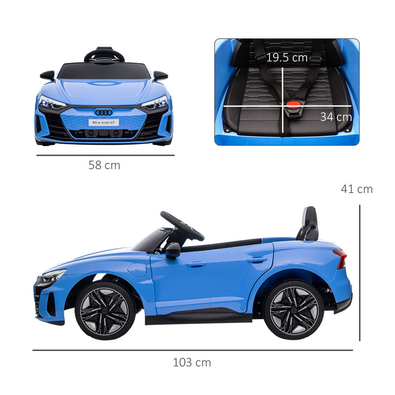 Algot Zoomie Audi RS e-tron GT Licensed Electric Car for Kids 12V Music, Blue