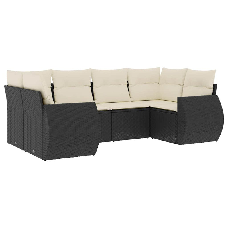 Ensemble de canapé de jardin Vidaxl noir, blanc crème