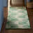 NICOLE MILLER NEW YORK Kendall Fluted Geo Handcrafted Wool Area Rug Green-107408570