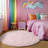 Pink Round Shag Rug Non-slip Long-Pile Round Rug 3 ft Silk-Blend Rug Round Shag Rug Perfect for Teen Rooms Suitable for Bedrooms Suitable for Living Rooms Antibacterial Durable Material-555472342-555472341