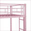 Lit superposé simple au-dessus d'un lit simple en métal - Structure rose robuste, aucun sommier nécessaire pour les chambres partagées-1759092753