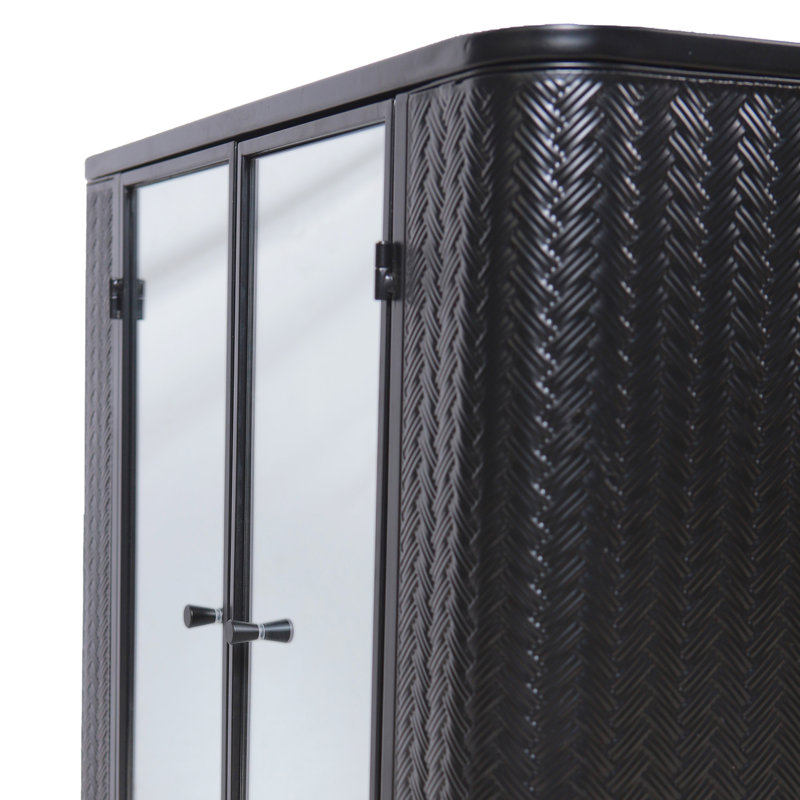Meuble de salle de bain noir avec 2 portes miroir et compartiment ouvert, structure en métal, revêtement en poudre américain, profondeur 72 cm, poids du colis 13,2 kg, miroirs de rangement, étagère, style milieu du siècle, profondeur