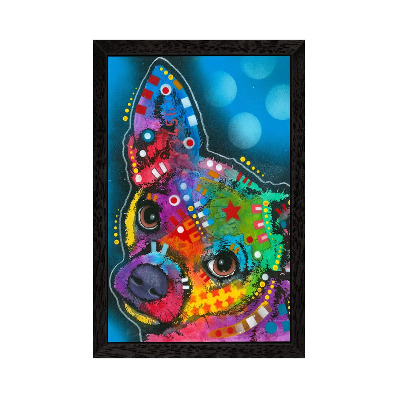 Pop Chihuahua by Dean Russo - Floater Frame Print on Canvas, Black Framed, 66.04 cm H x 45.72 cm W
