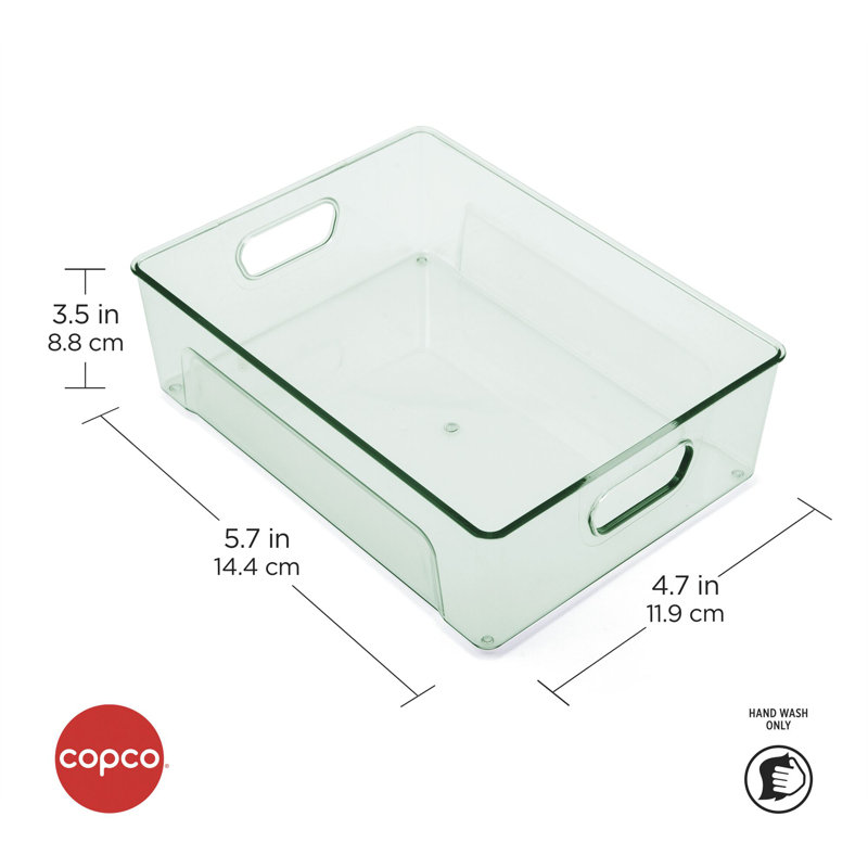 Bac de rangement en plastique Copco, H 3,5 po x l 8,58 po x P 11,57 po, Vert