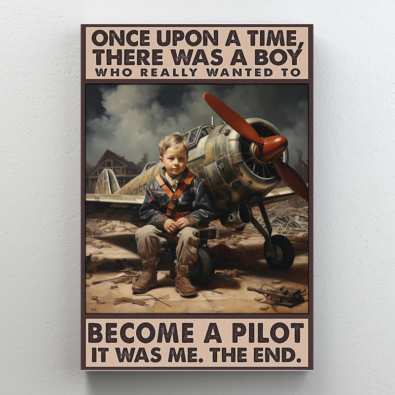 «To devenir pilote» - 1 pièce, impression rectangulaire, H 36 po x l 24 po x P 1,25 po