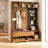 Multi-Purpose Hall Tree With Removable Linen Cushioned Bench, Coat Rack, Storage Shelves & DIY Pegboard For Entryway Or Living Room, Available In Black, White, Or Gray-119402172