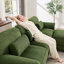 Canapé en velours côtelé avec 1 coussin, vert