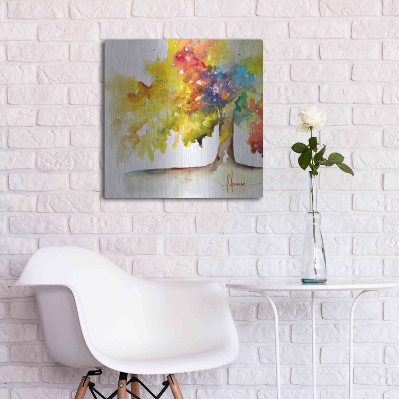«Rainbow Trees I» par Leticia Herrera, H 24 po x l 24 po