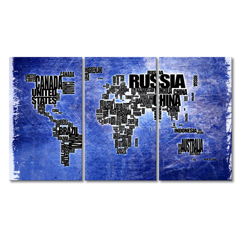3 Piece No Frame Print on Canvas