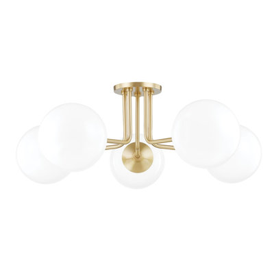 Plafonnier semi-encastré 5 lumières 30 po Luna