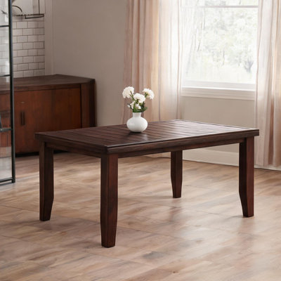 Table de salle à manger 66 x 42 x 30 po avec détails en bois massif, conforme à la photo, avec sièges, en bois massif brun