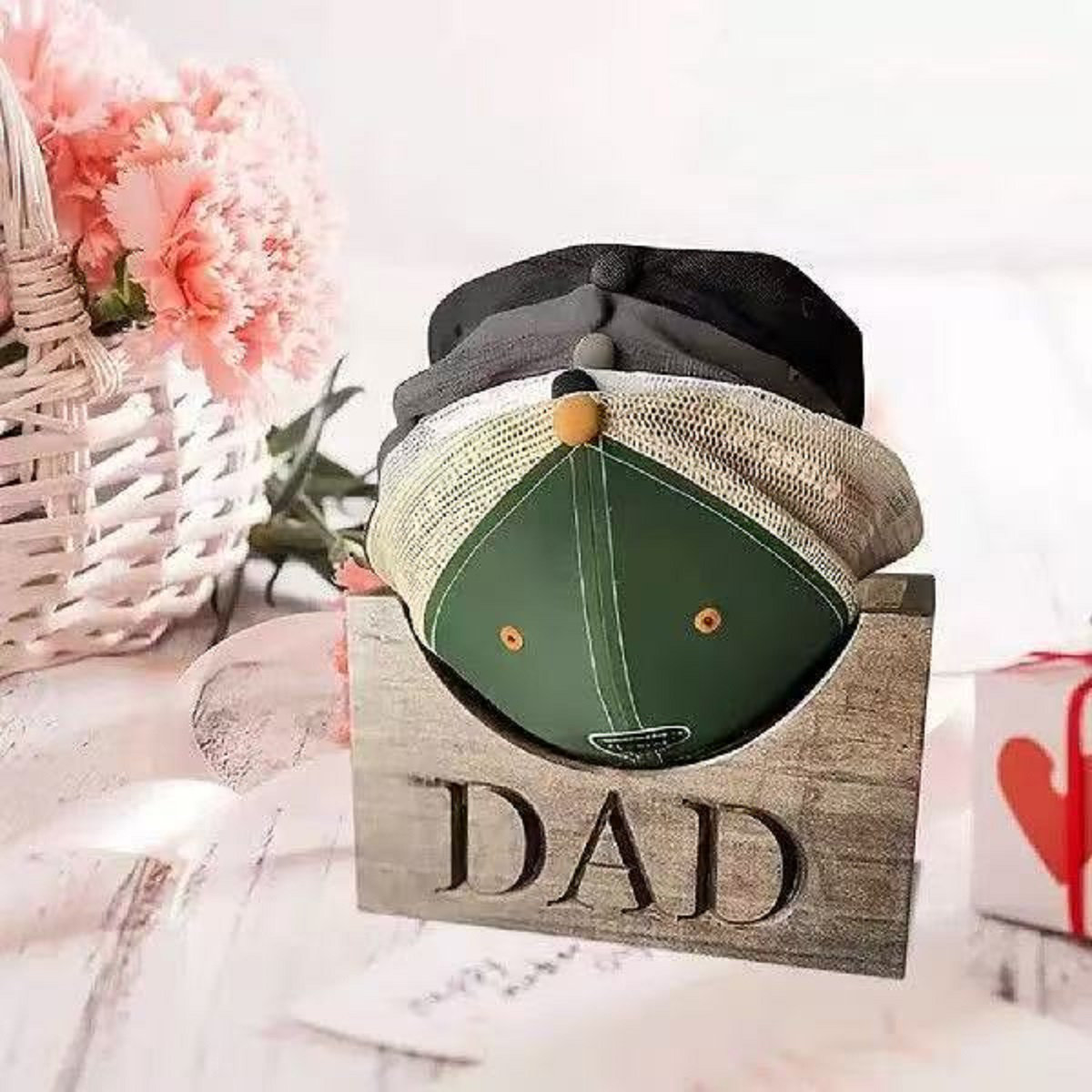 Millwood Pines Solid Wood Baseball Cap Display Rack with 