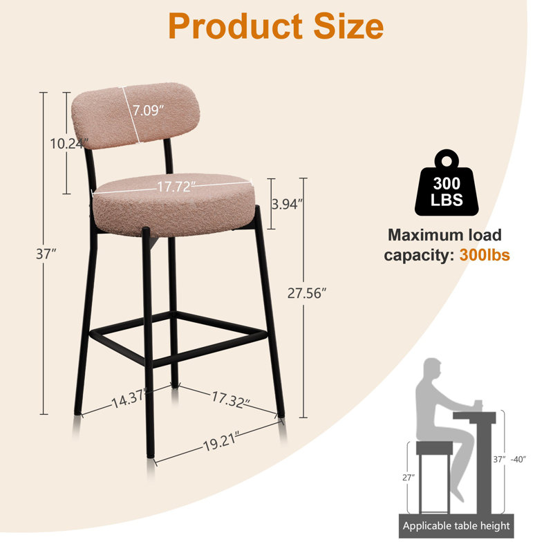 Yosniel 28" Bar Stool, Camel