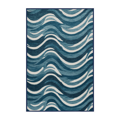 Washable Wave Length Plus Coastal Area Rug
