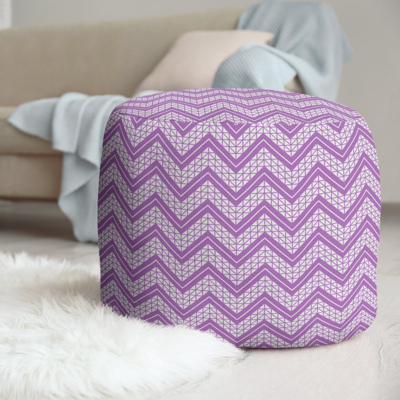 Upholstered Pouf, Violet
