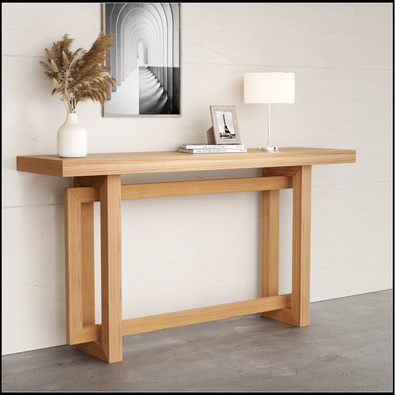 Console d'entrée en panneau de fibres à densité moyenne 59,05 pouces pour couloir, derrière le canapé, salon, vestibule, assemblage facile