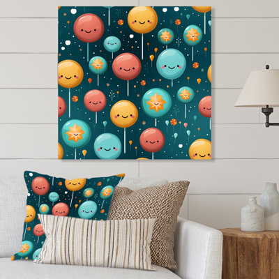 Lollipop Dream Pattern II - Food Donuts Metal Wall Art