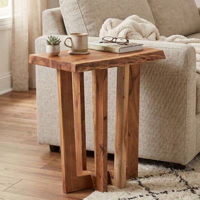 Berkshire Natural Acacia Wood Live Edge End Table