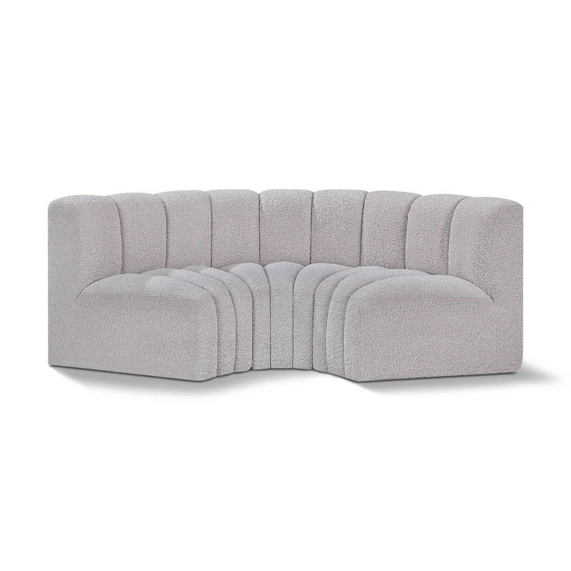 Canapé et méridienne rembourrés Hollybeth, Tissu gris bouclé